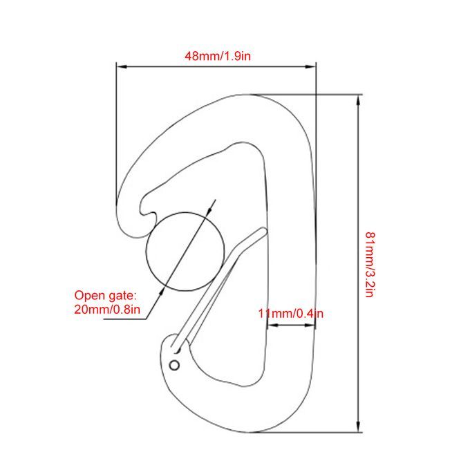 6 PCS Carabiner 12KN Heavy Duty Carabiner Clips For-
