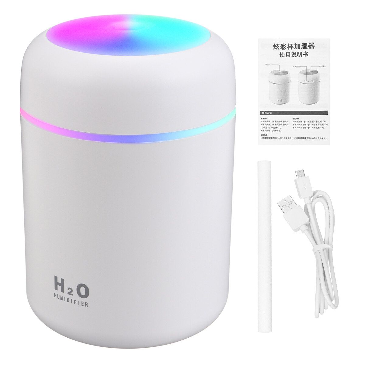 300ML Air Diffuser Aroma Oil Humidifier LED Night Light Up Home Relax Defuser White