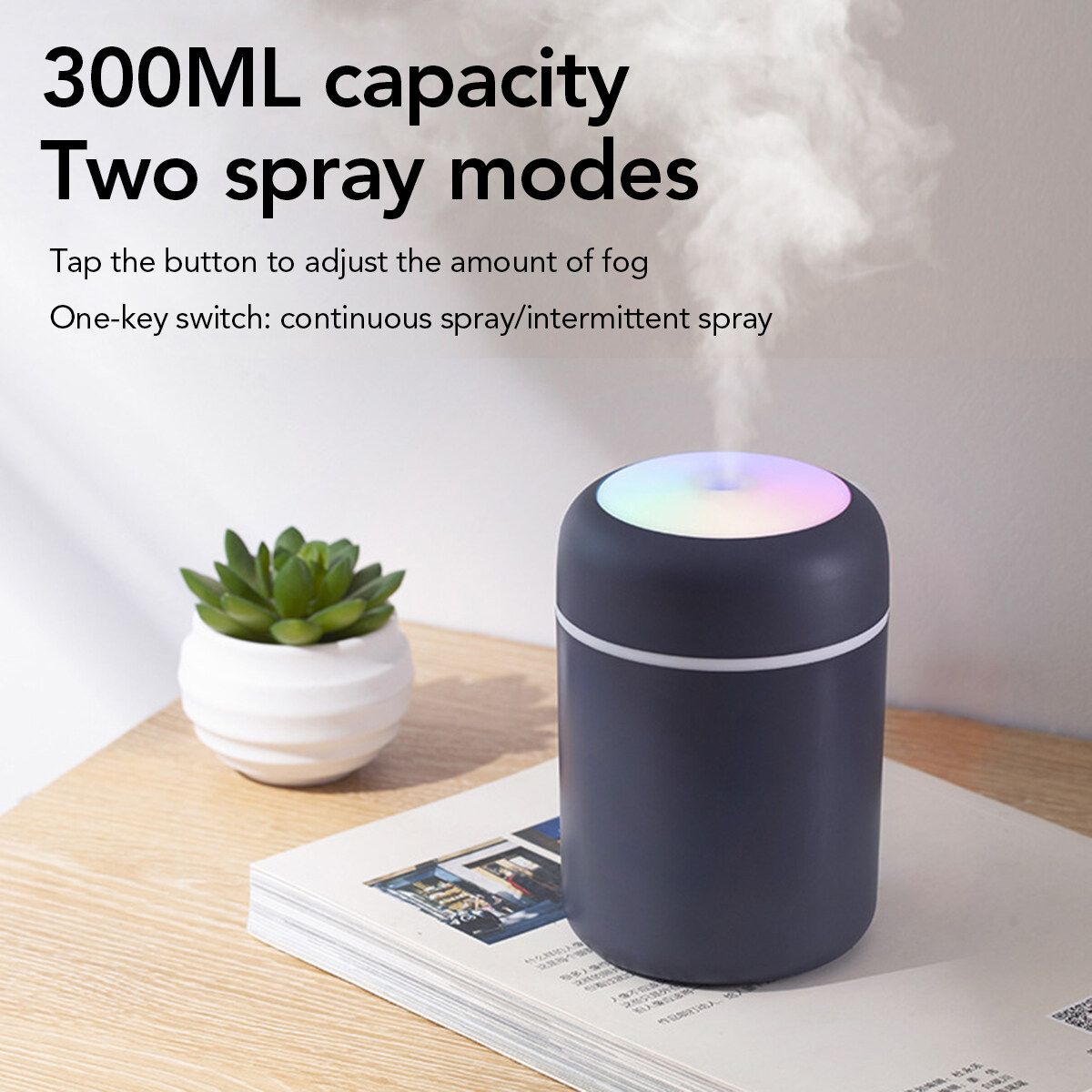 300ML Air Diffuser Aroma Oil Humidifier LED Night Light Up Home Relax Defuser Blue