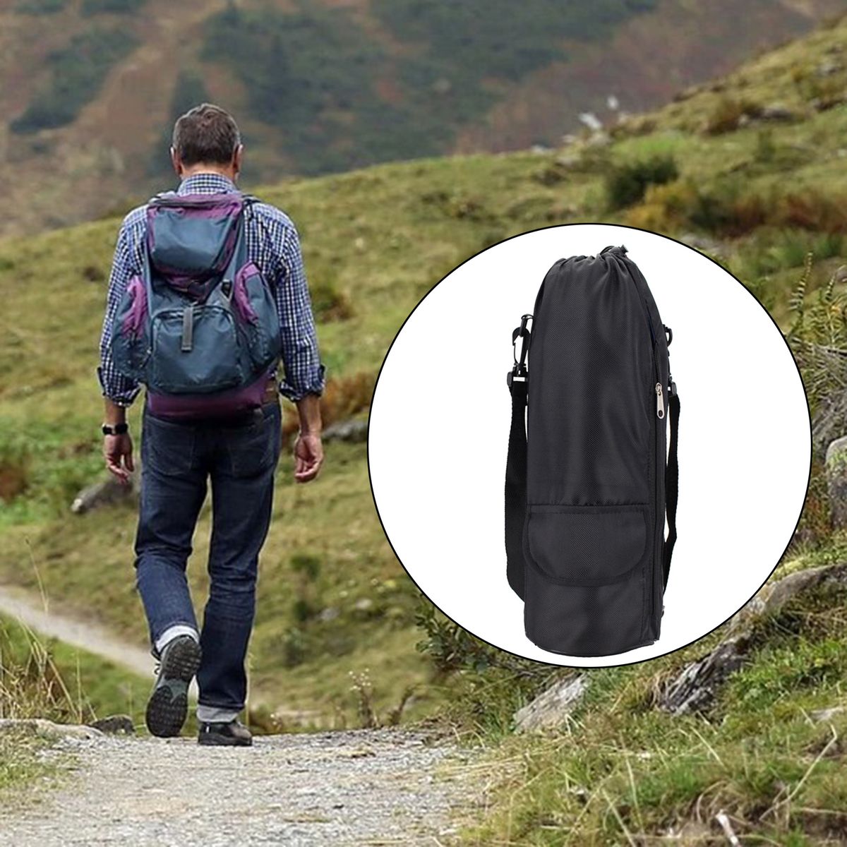 Water Bottle Bag Pouch, Men/Women Water Black 2.8-3.5L
