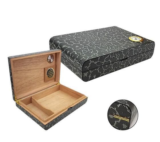 Portable Travel Cigar Case With Humidifier Hygrometer Cedar Wood Cigar Humidor Box Fit 10 20 Cigars Smoker Gift