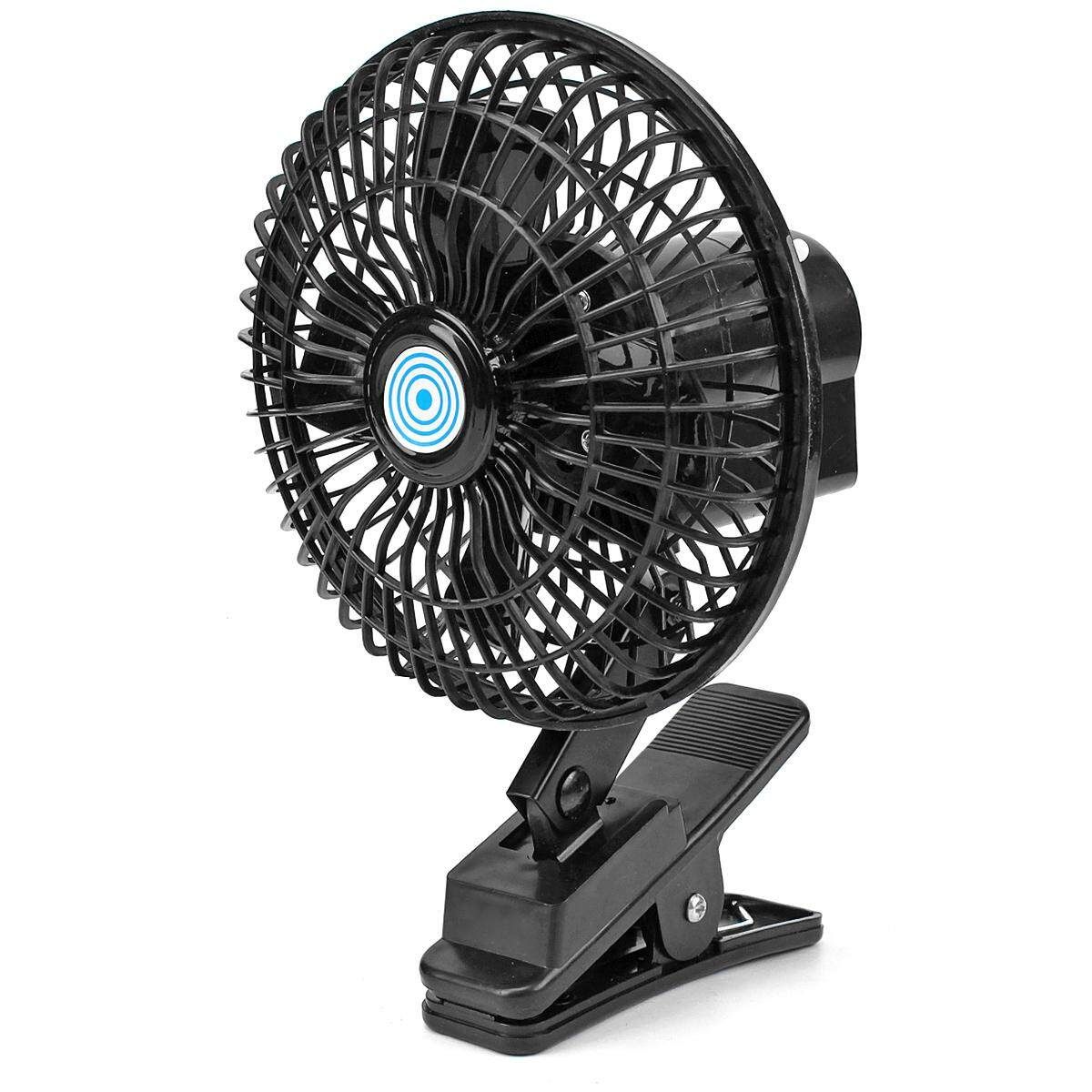 6" 12V CLIP ON CAR OSCILLATING FAN 2M CABLE SPEED CONTROLLER TRUCK VAN COOLING