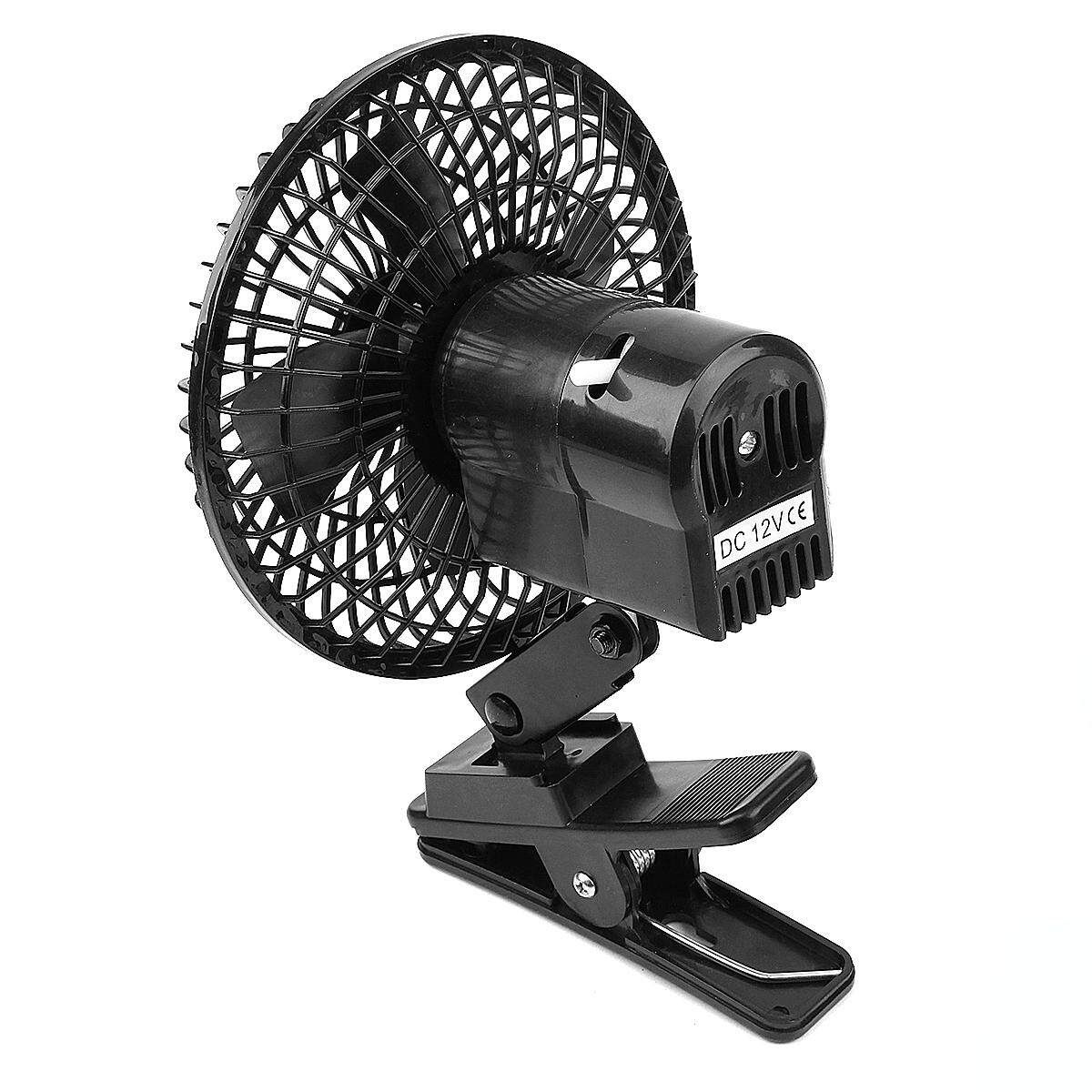 6" 12V CLIP ON CAR OSCILLATING FAN 2M CABLE SPEED CONTROLLER TRUCK VAN COOLING
