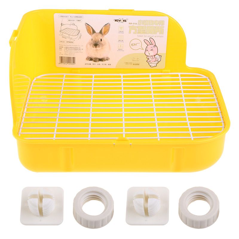Small Pets Rabbit Toilet Square Bed Pan Potty Trainer Bedding Litter Box For Small-Green
