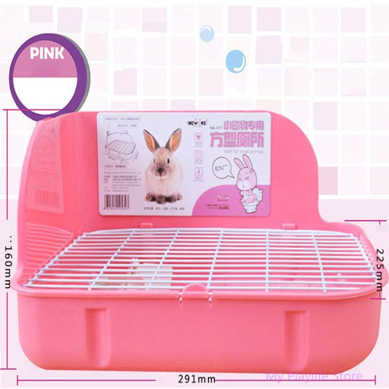 Small Pets Rabbit Toilet Square Bed Pan Potty Trainer Bedding Litter Box For Small-Green