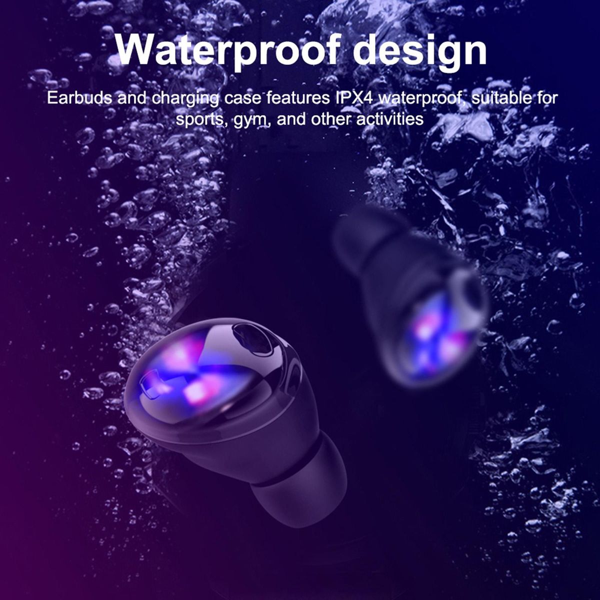 S190 Wireless Earbuds in-Ear Headphone LED-Digital Display BT Earphones Sport Earbuds for Music Game Call Compatible with iOS Android