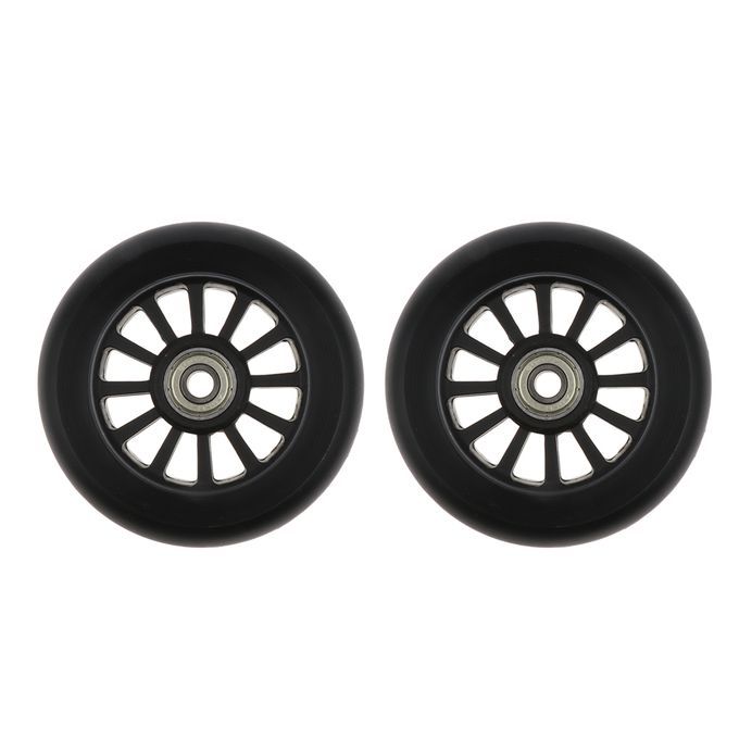 2pcs PU Scooter Wheels Speed Skates Trolley Wheels Replacement Black