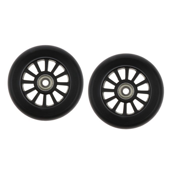 2pcs PU Scooter Wheels Speed Skates Trolley Wheels Replacement Black