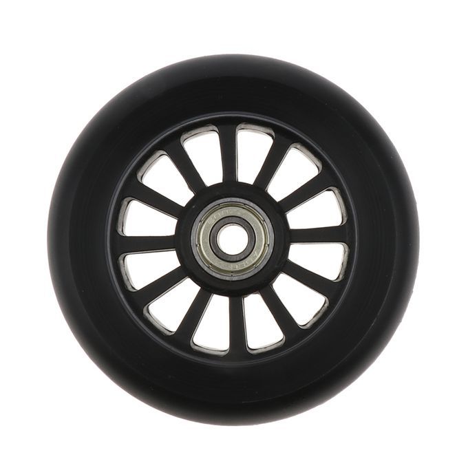 2pcs PU Scooter Wheels Speed Skates Trolley Wheels Replacement Black