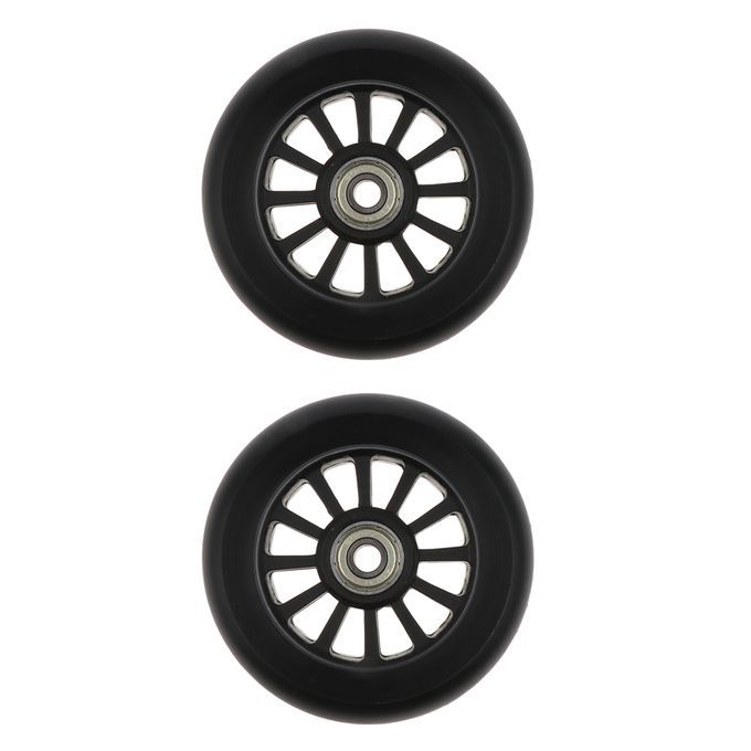 2pcs PU Scooter Wheels Speed Skates Trolley Wheels Replacement Black