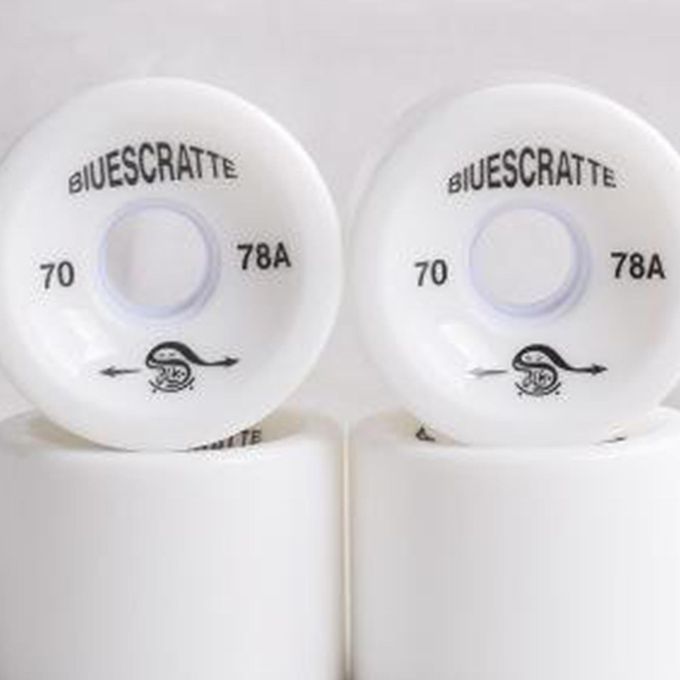 4 Pieces / Set Skateboard Castor Wheels 78A 70mm X 51mm White