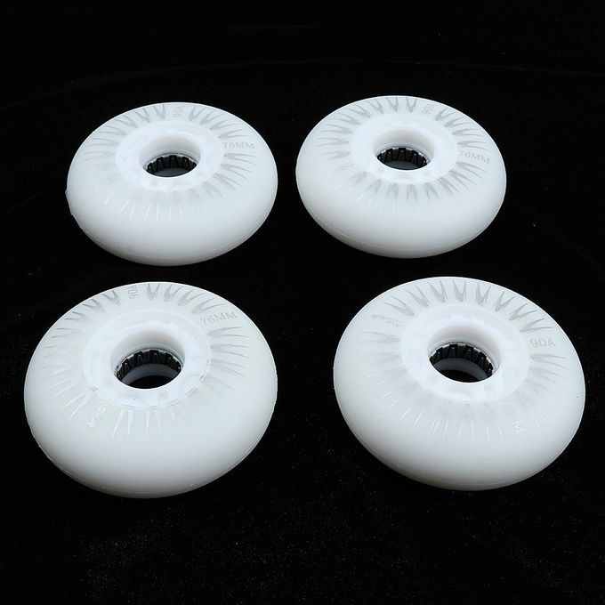 Flashing Inline Roller Skate Replacement Wheels With 4 76mm White