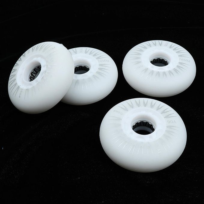 Flashing Inline Roller Skate Replacement Wheels With 4 76mm White
