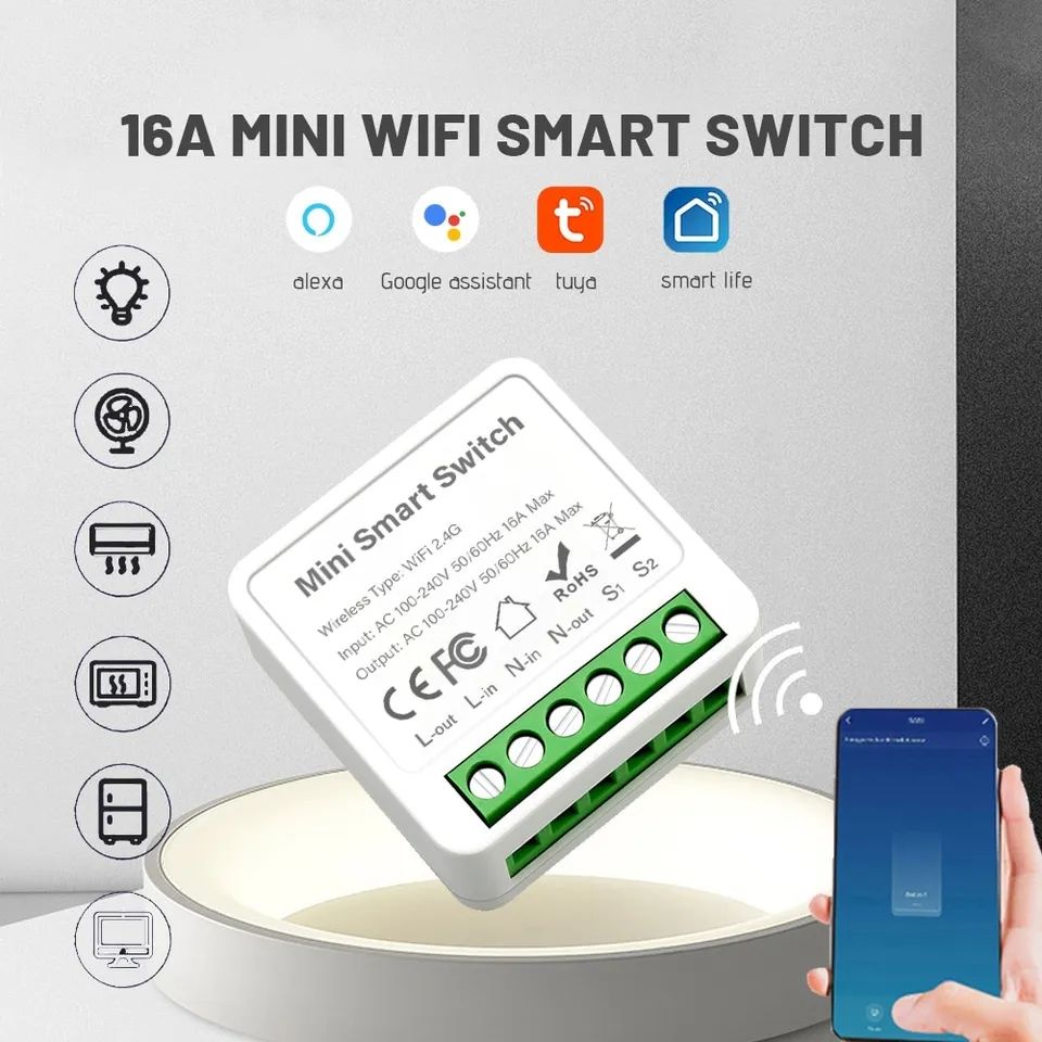 Wi-Fi Smart 16A DIY Light Switches 2 Way Wireless Smart Home