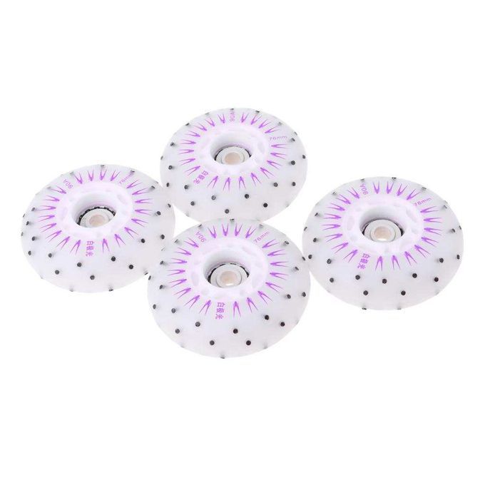 4pcs Outdoor Inline Roller Skates Wheels Light Speed 76mm Multicolour