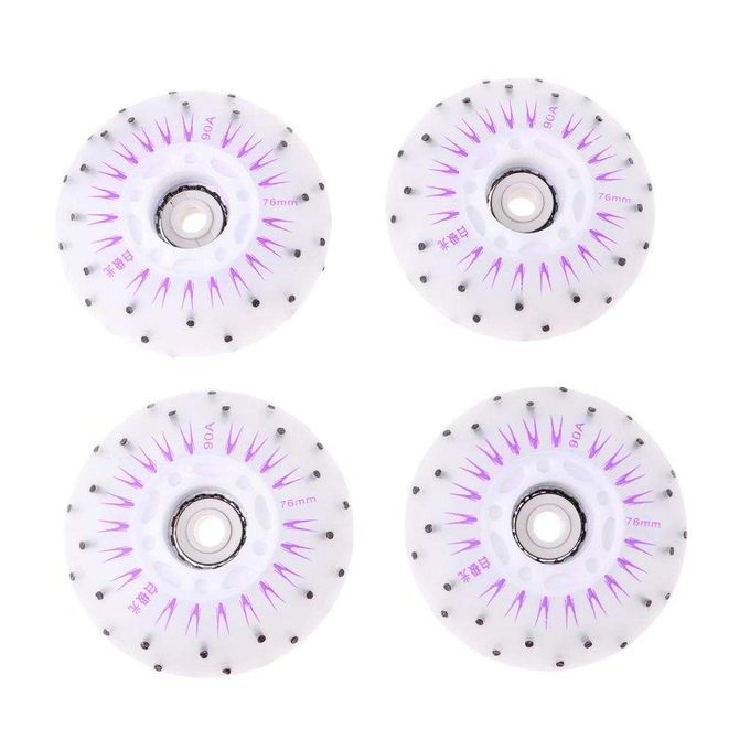 4pcs Outdoor Inline Roller Skates Wheels Light Speed 76mm Multicolour