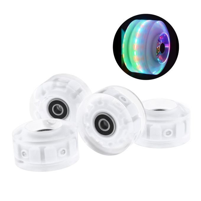 4Pack Quad Roller Skate Wheels With Bearings For Double Row RGB