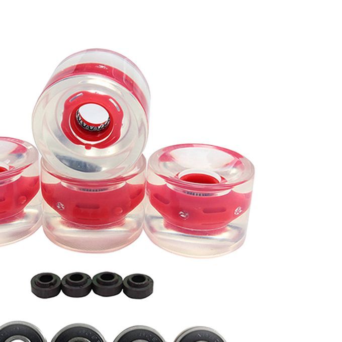 4PCS/Set Skateboard Wheels 70mm Glow Flash Light Up Longboard Red
