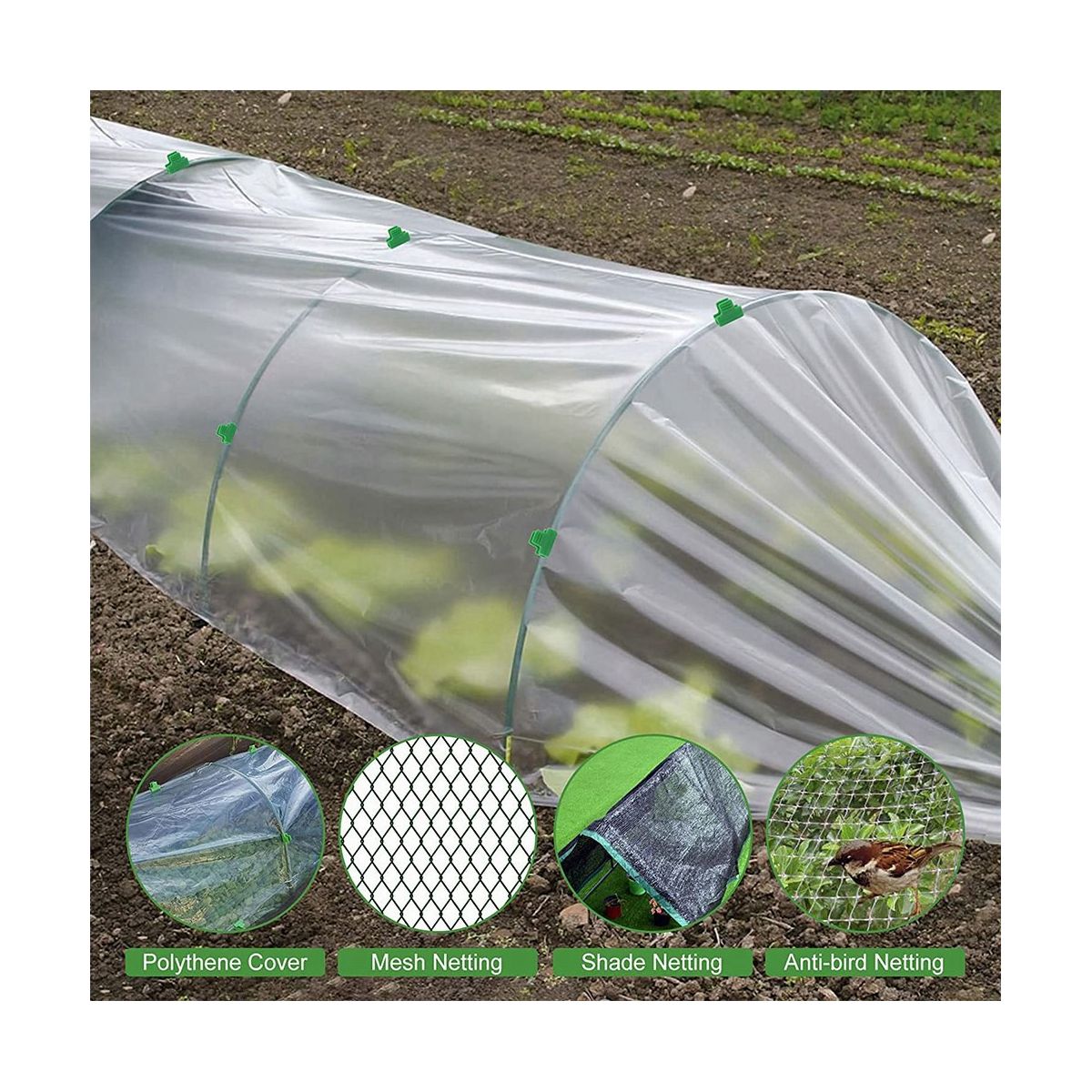 Greenhouse Hoops Grow TunnelRust Proof Plastic Coated Steel Support Frame Greenhouse Hoops for Raised Beds