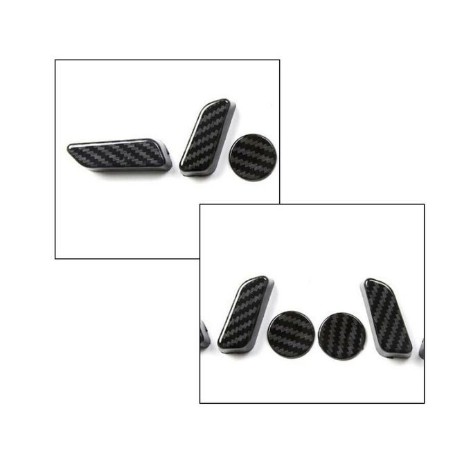 Arbon Fiber  Ar Seat Adjust De Oration  Over Trim For Tesla Model 3 18-19-Carbon Fiber