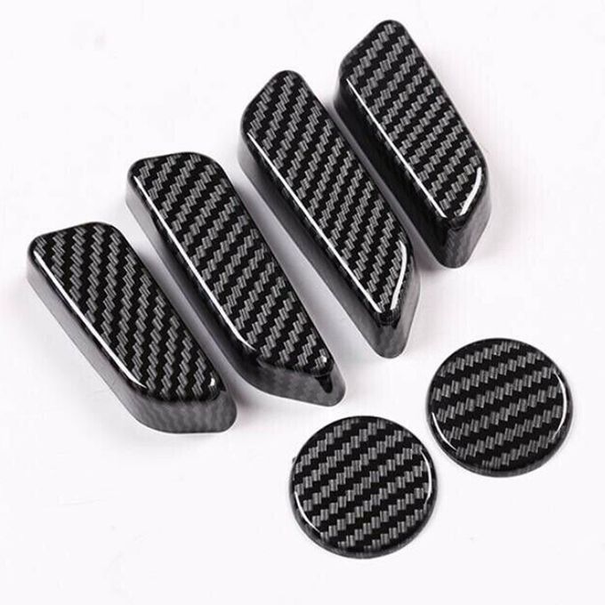 Arbon Fiber  Ar Seat Adjust De Oration  Over Trim For Tesla Model 3 18-19-Carbon Fiber