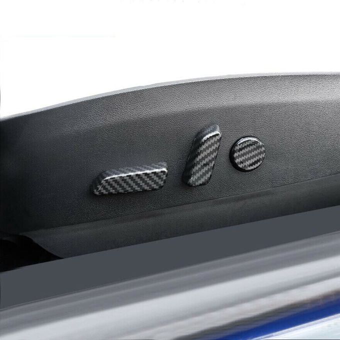 Arbon Fiber  Ar Seat Adjust De Oration  Over Trim For Tesla Model 3 18-19-Carbon Fiber