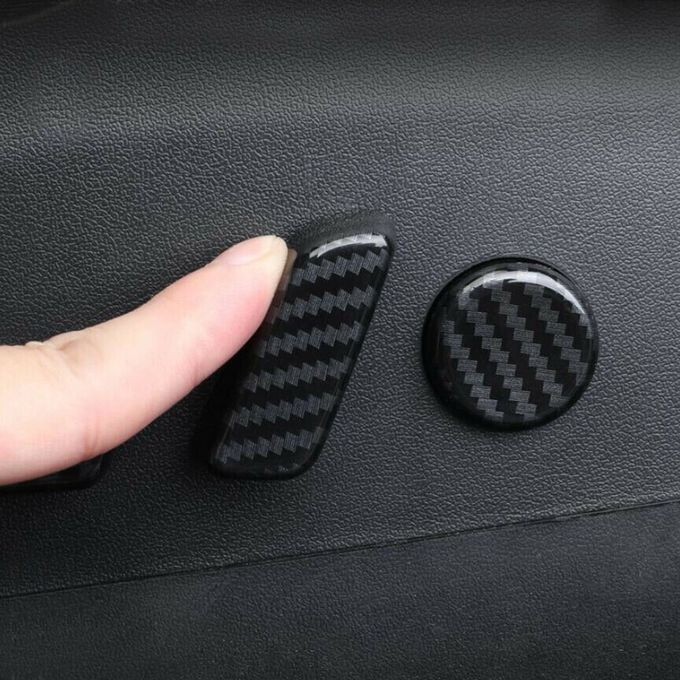 Arbon Fiber  Ar Seat Adjust De Oration  Over Trim For Tesla Model 3 18-19-Carbon Fiber