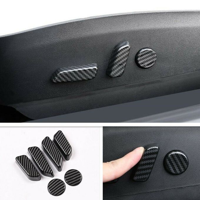 Arbon Fiber  Ar Seat Adjust De Oration  Over Trim For Tesla Model 3 18-19-Carbon Fiber