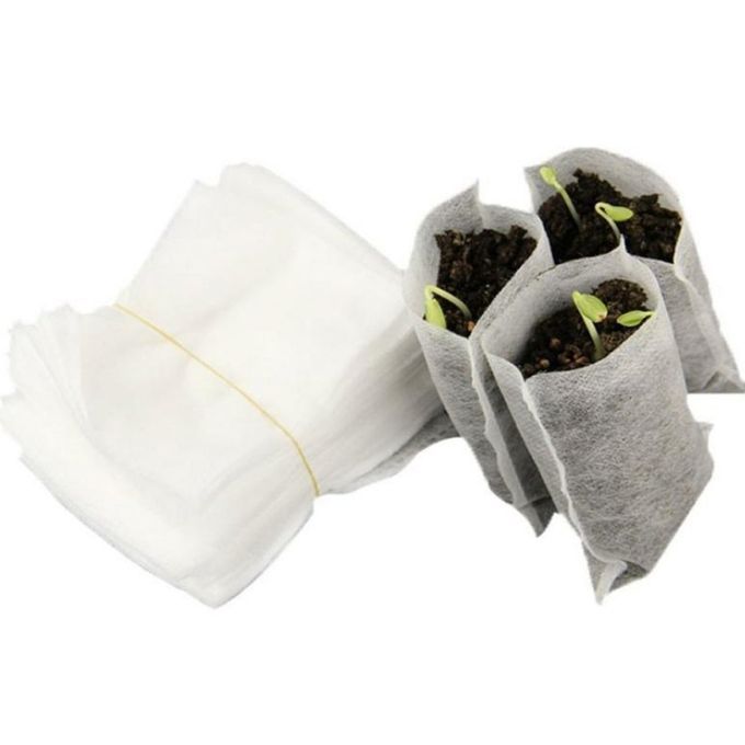 100pcs Non-woven Seedling Bag Planting Bag Nutrition Bag Gardening Supplies-white