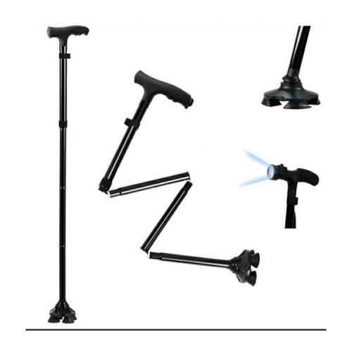 Sturdy Adjustable Walking Cane + LED Light