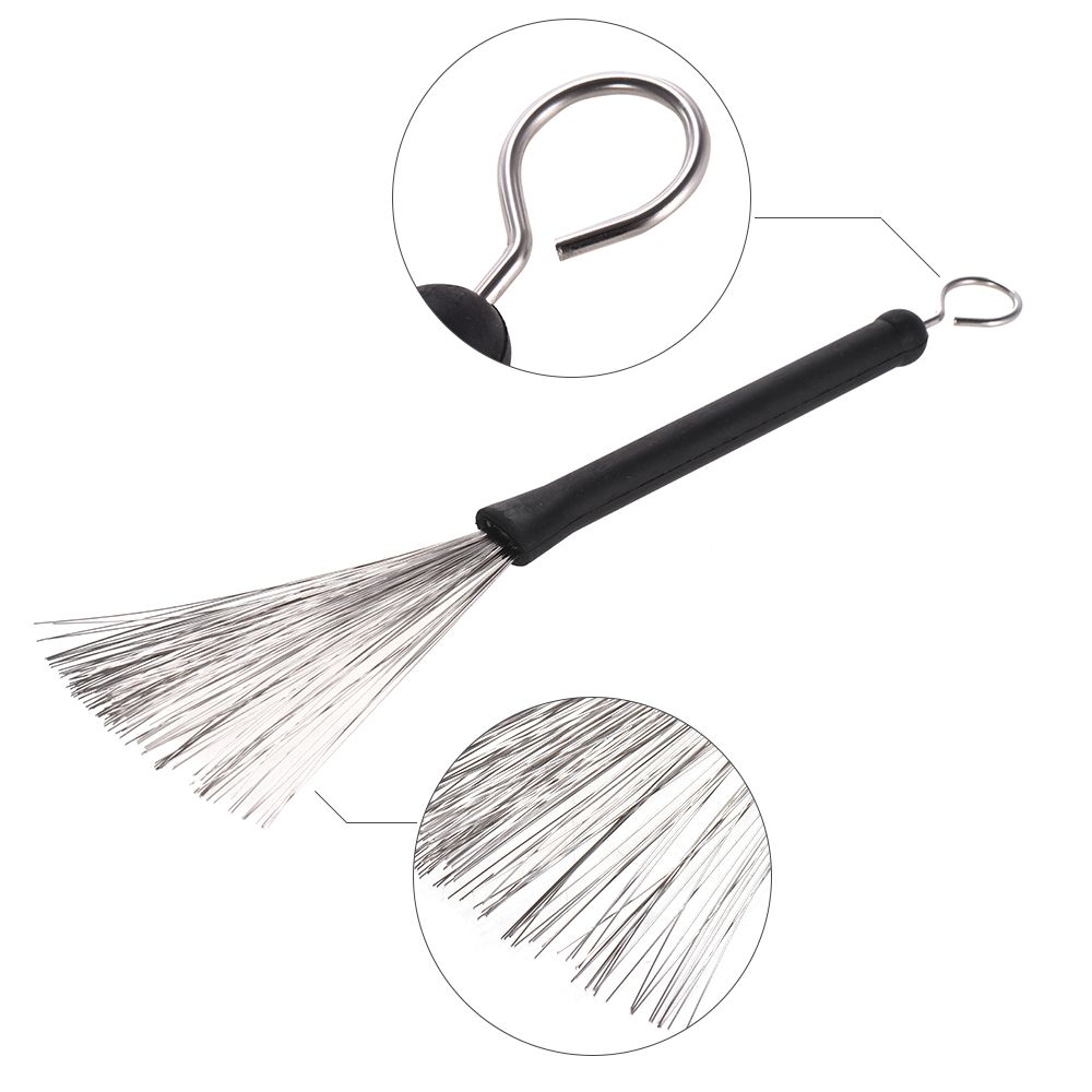 1 Pair Drum Rods Sticks + 1 Pair Drum Brushes Drum Stick
