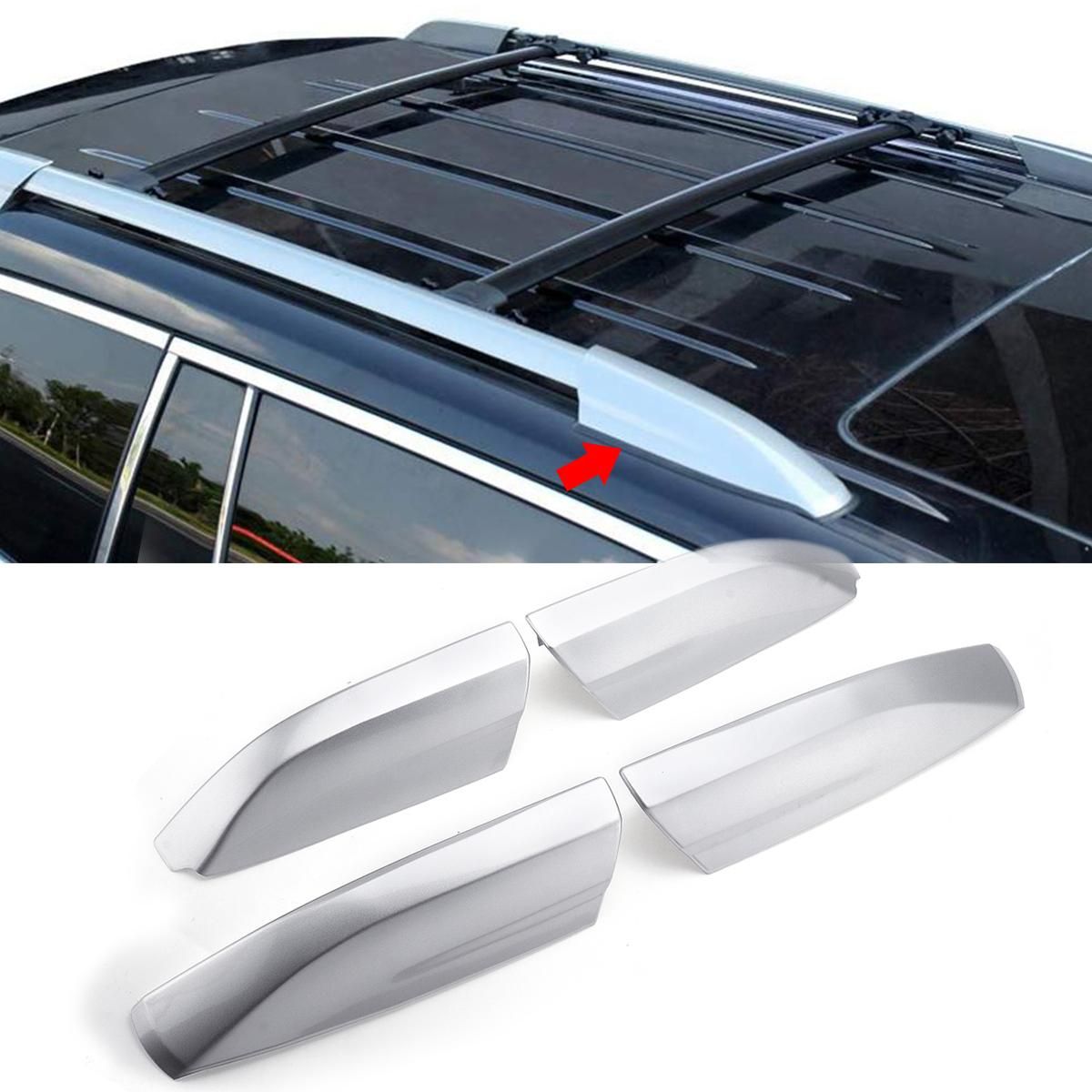 4x For Toyota Highlander XU40 2008-2013 Roof Rack Rail End Cover Shell Replace-Bright Silver Plating