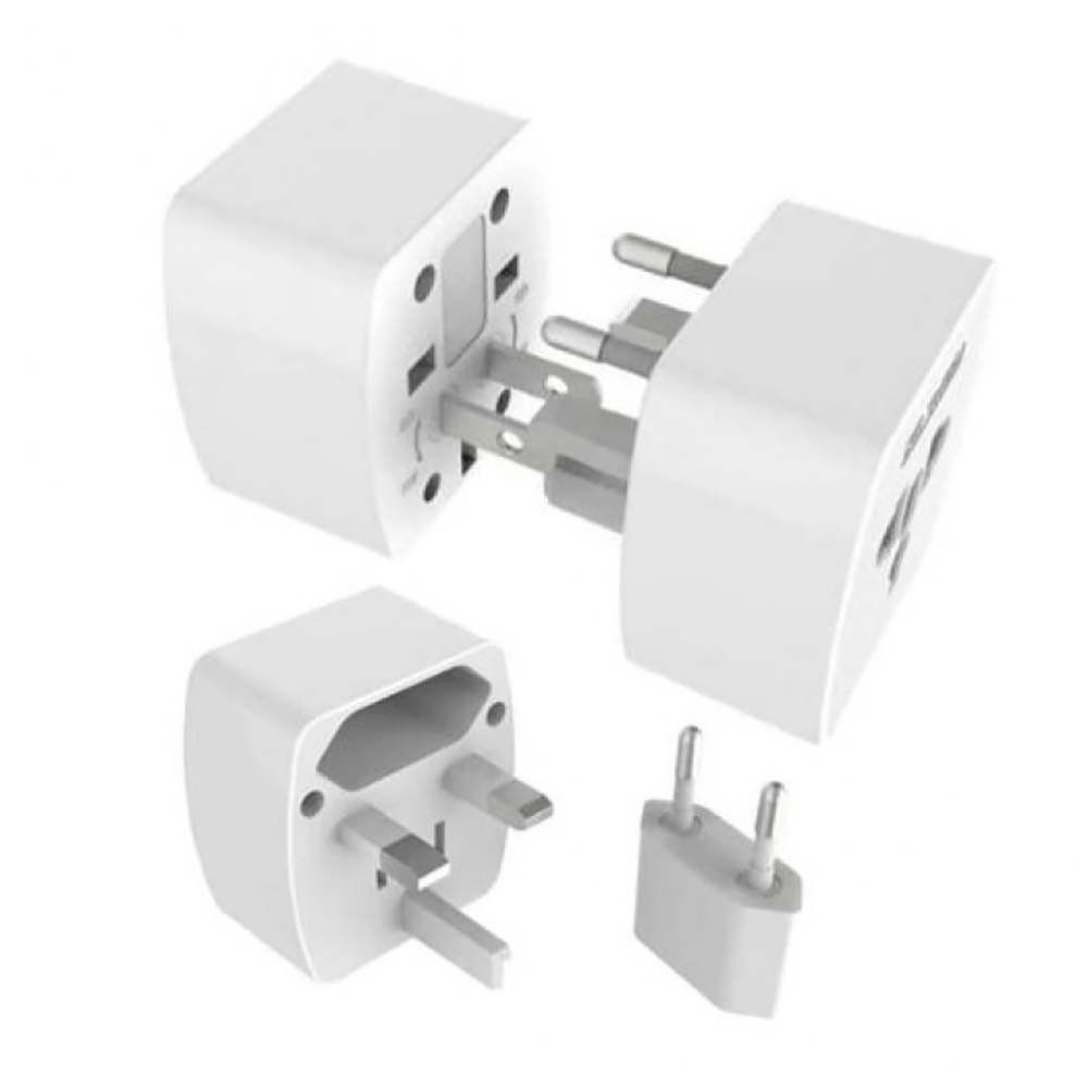 Plug Adapter With UK/EU/US/AU ETC Pin & 2 Universal Socket