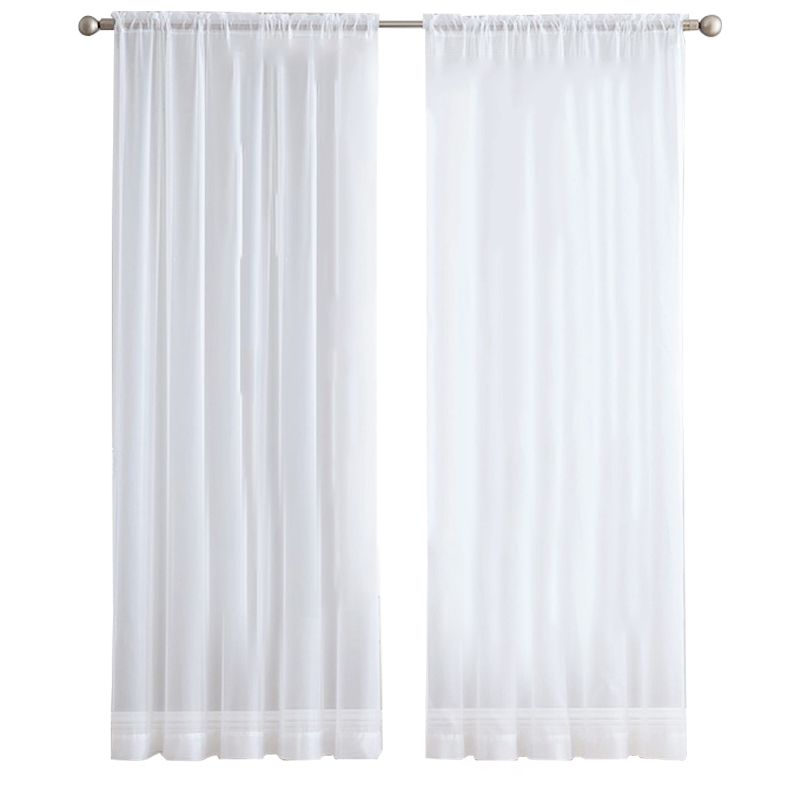 2Pcs Super Soft Great Hand Feeling White Tulle Curtains For