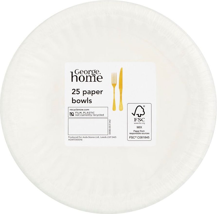 Paper Bowls 25-Pack, White