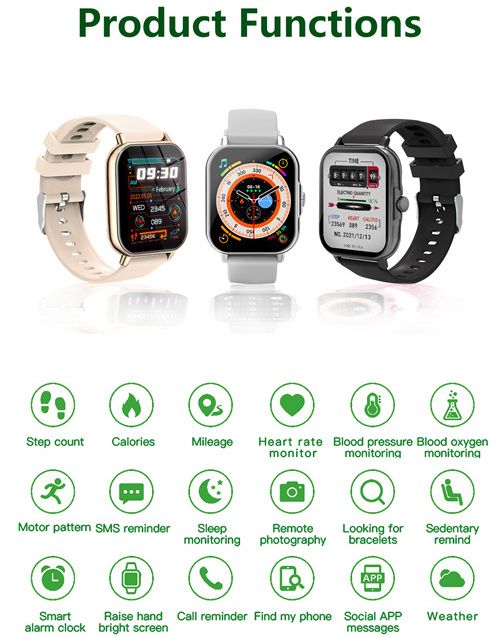 1.81" Full Touch Smart Watch Sport Health BT Call