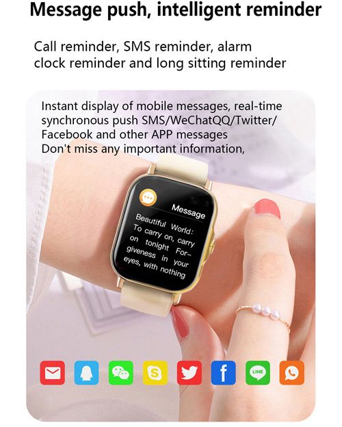 1.81" Full Touch Smart Watch Sport Health BT Call