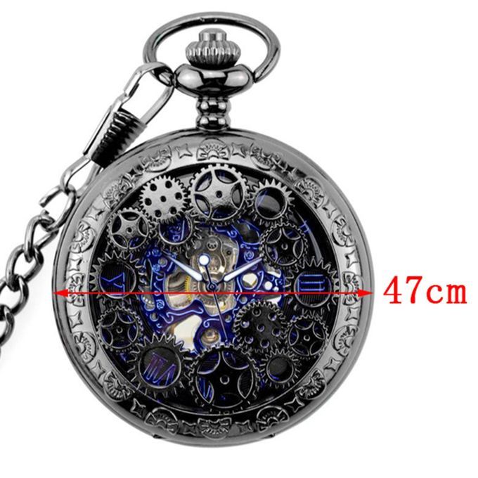 Steampunk Hands Scale Mechanical Skeleton Pocket Watch Holiday