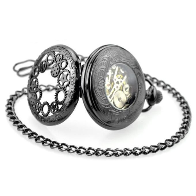 Steampunk Hands Scale Mechanical Skeleton Pocket Watch Holiday