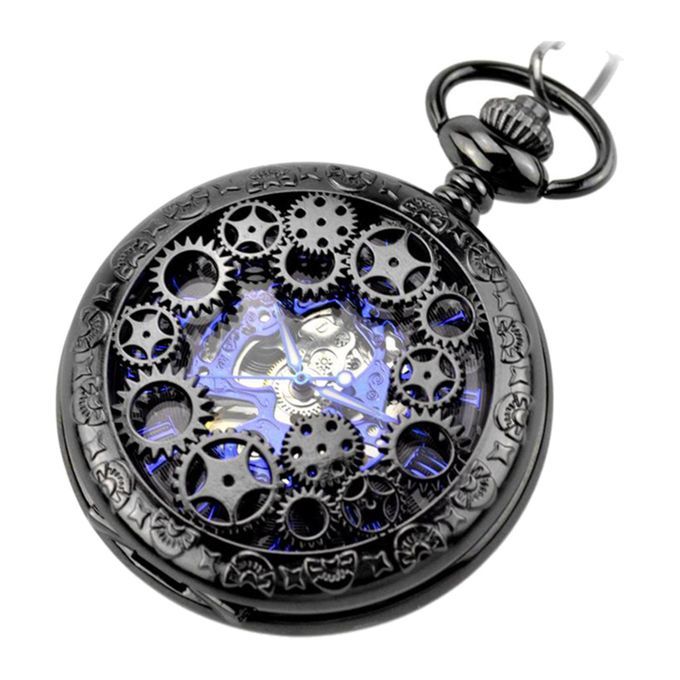 Steampunk Hands Scale Mechanical Skeleton Pocket Watch Holiday