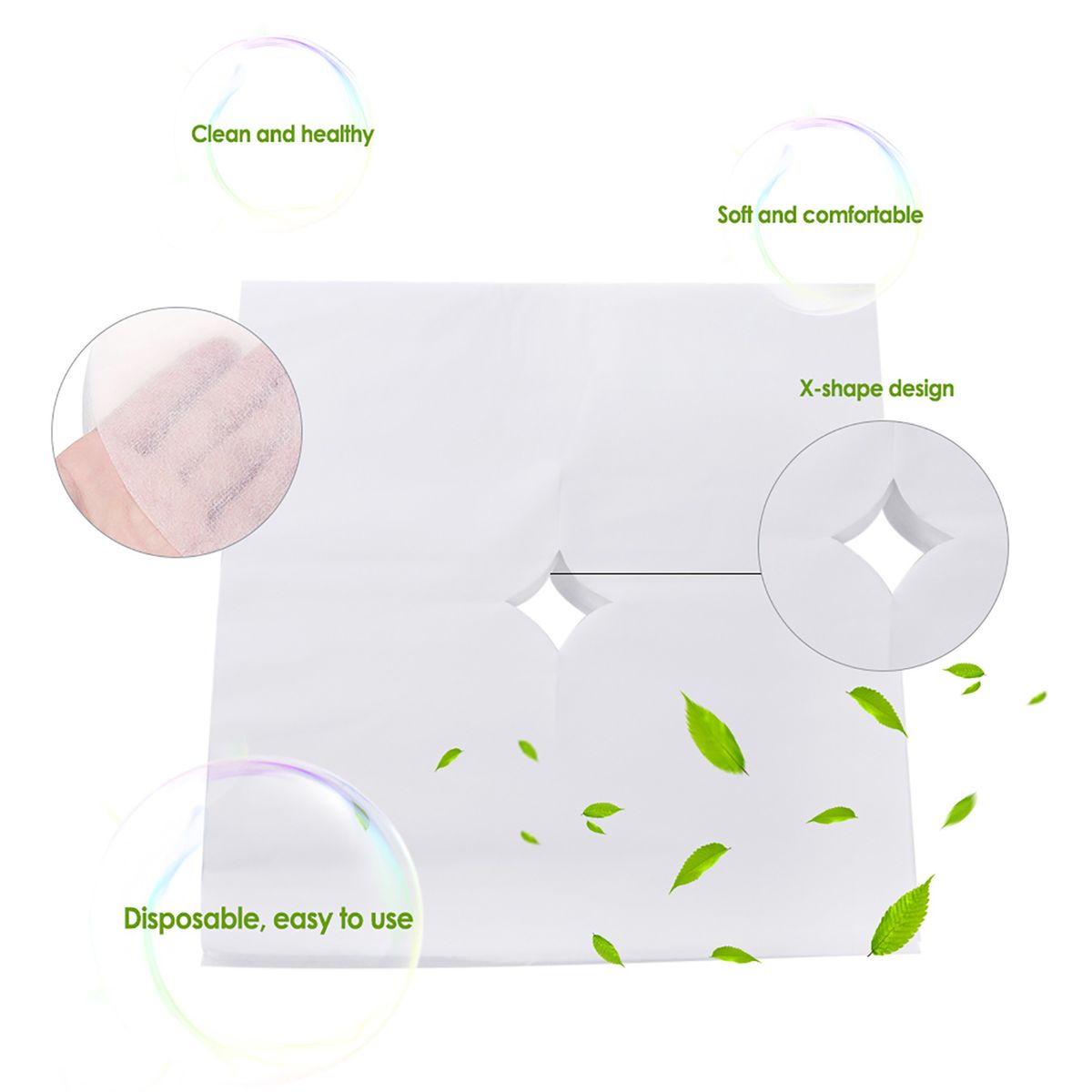 100Pcs/Bag Square Spa Face Hole Cover Beauty Salon