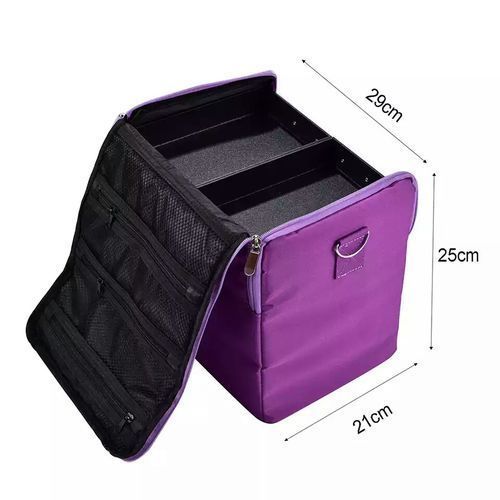 Professional Textile Vanity Make Up Box - Purple