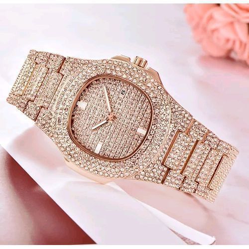 Iced Stone Rose Gold Wristwatch