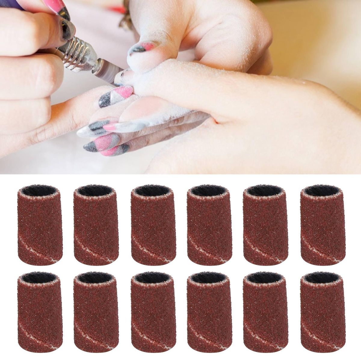100 Pc Professional Sanding Bands Nail Manicure 180 GRIT FILE SAND PIECE SET