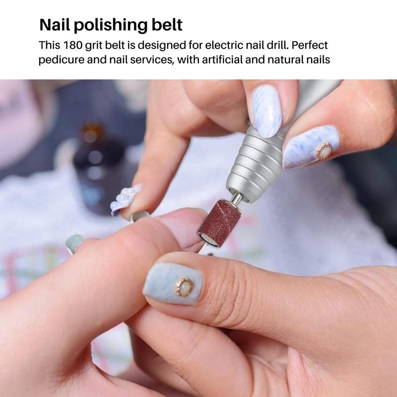 100 Pc Professional Sanding Bands Nail Manicure 180 GRIT FILE SAND PIECE SET