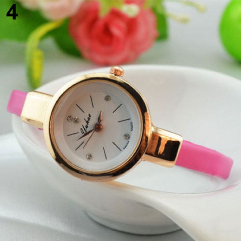 Women Candy Color Slim Band Thin Faux Leather Strap-Coffee