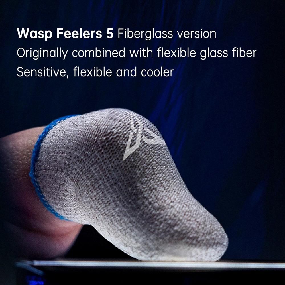 Flydigi Wasp Feelers 5 Fiberglass Finger Sleeve Sweat-Proof Phone Touch Screen Thumb Gloves 2 Pcs for Gaming