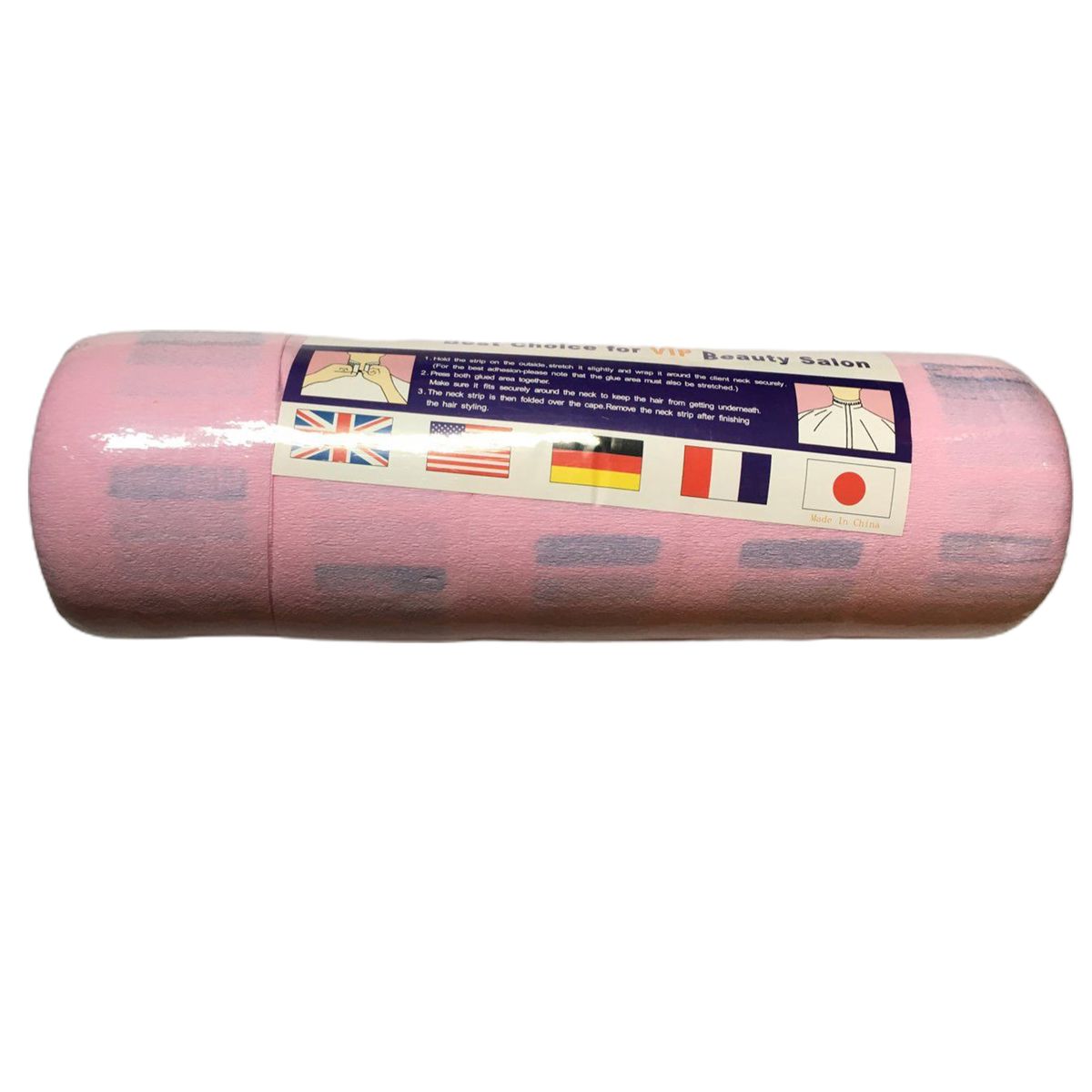 500pcs Stretchy Disposable Neck Paper Strips Barber Salon Pink