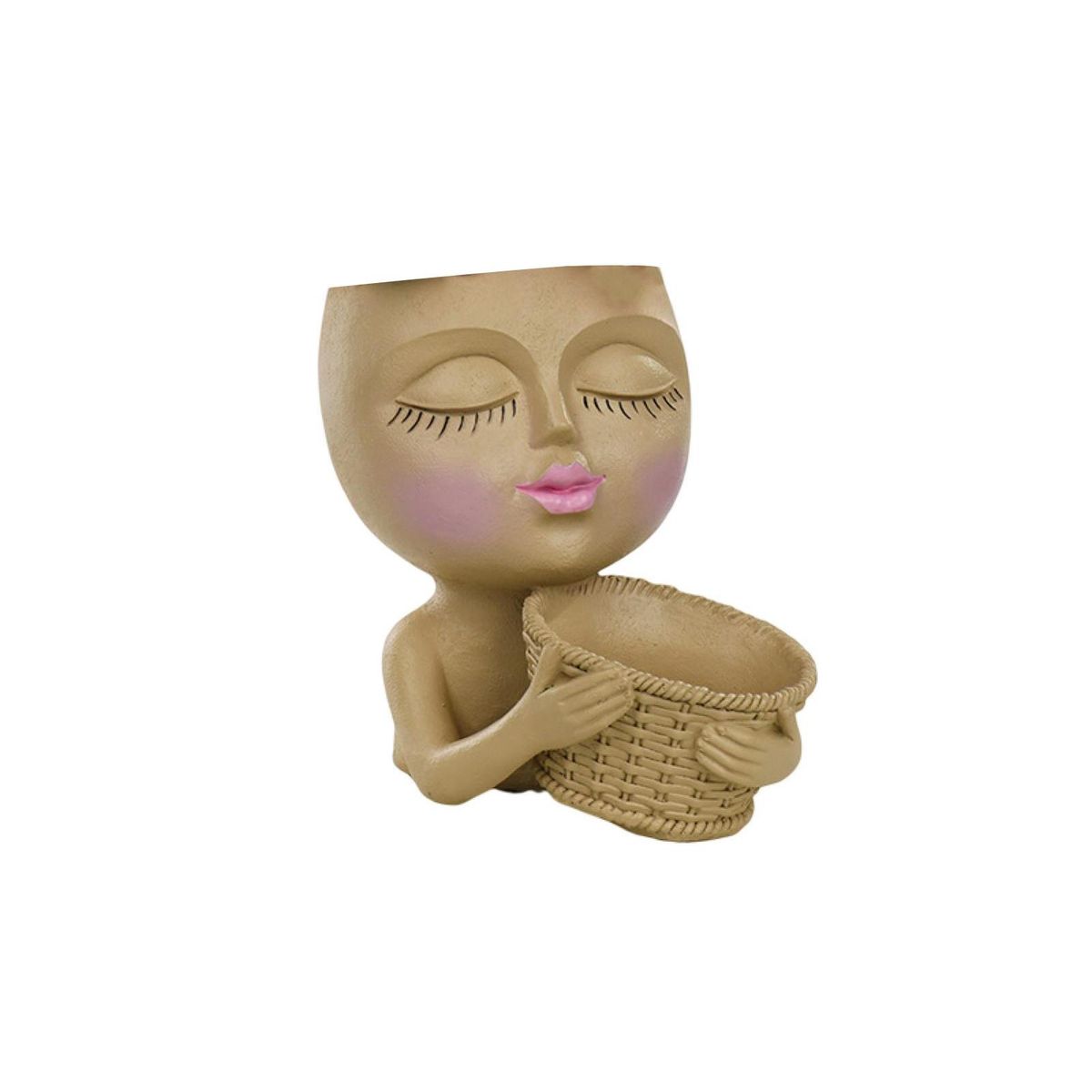 Flower Holder Large Capacity Statue Flowerpot Khaki