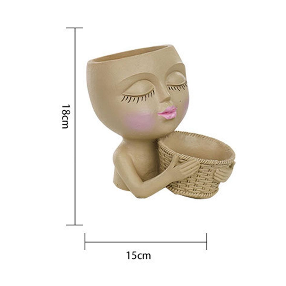 Flower Holder Large Capacity Statue Flowerpot Khaki